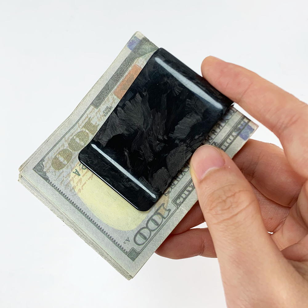 Money Clip Magnetic - High Quality Black Real Forged Carbon