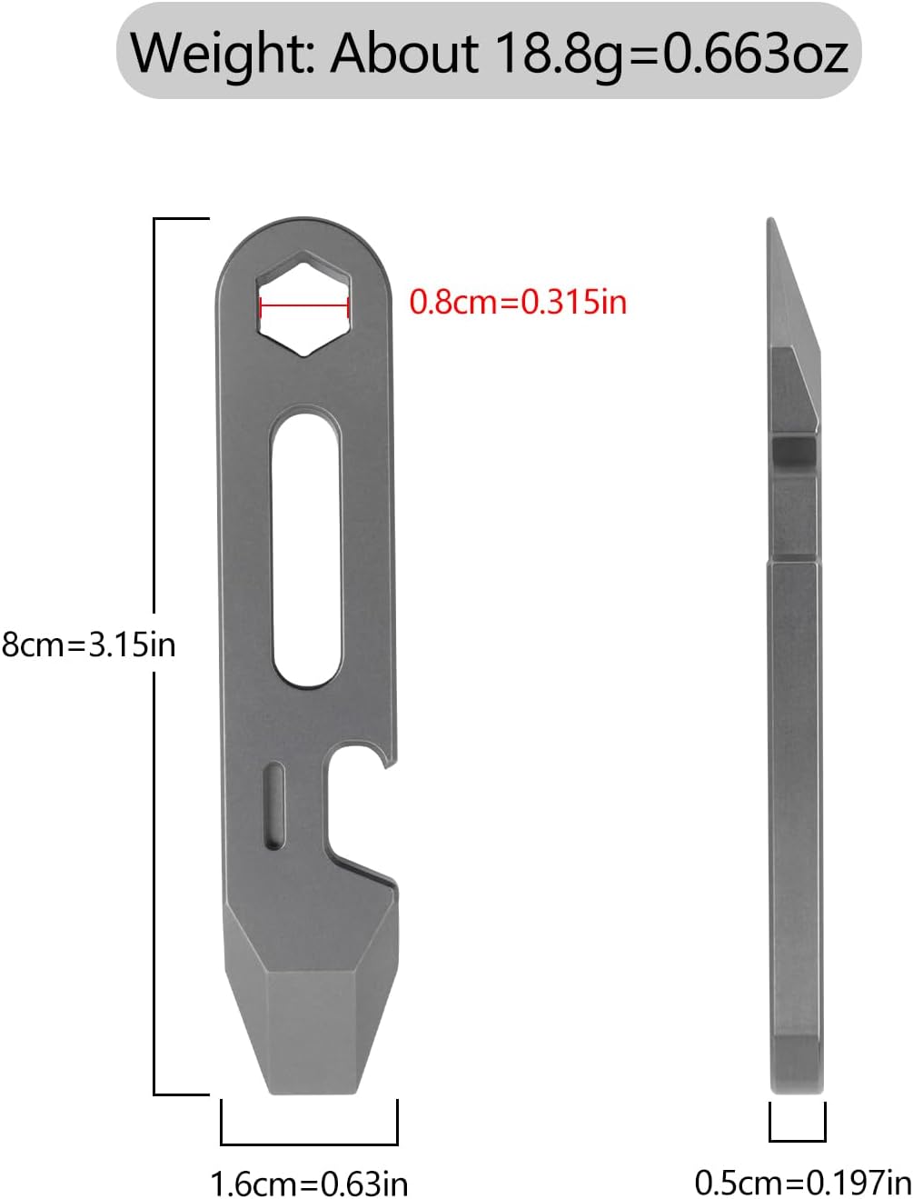 4-in-1 Titanium EDC Pry Bar Mu - Titanium Pry Bar recensie en prijs