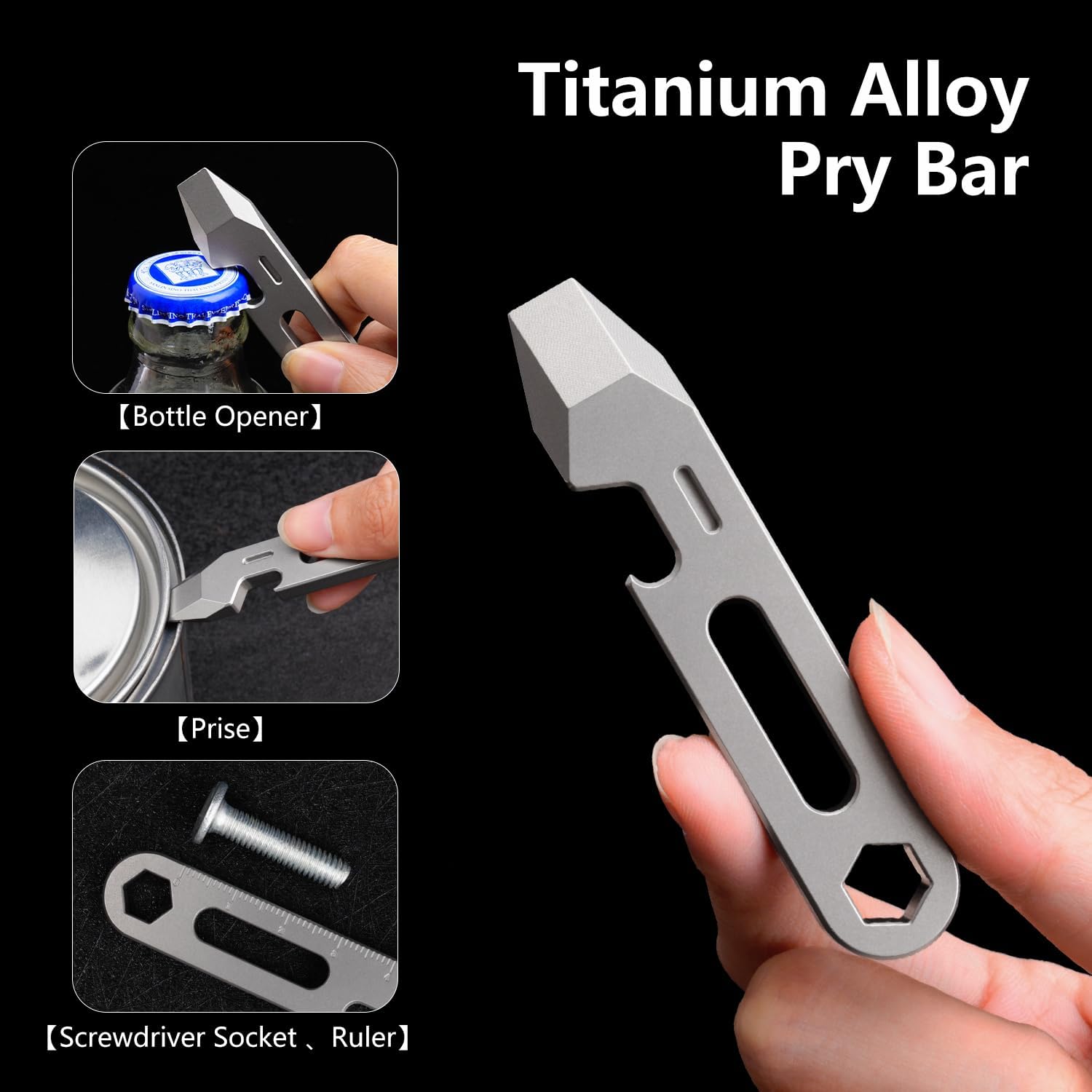 4-in-1 Titanium EDC Pry Bar Mu - Titanium Pry Bar recensie en prijs