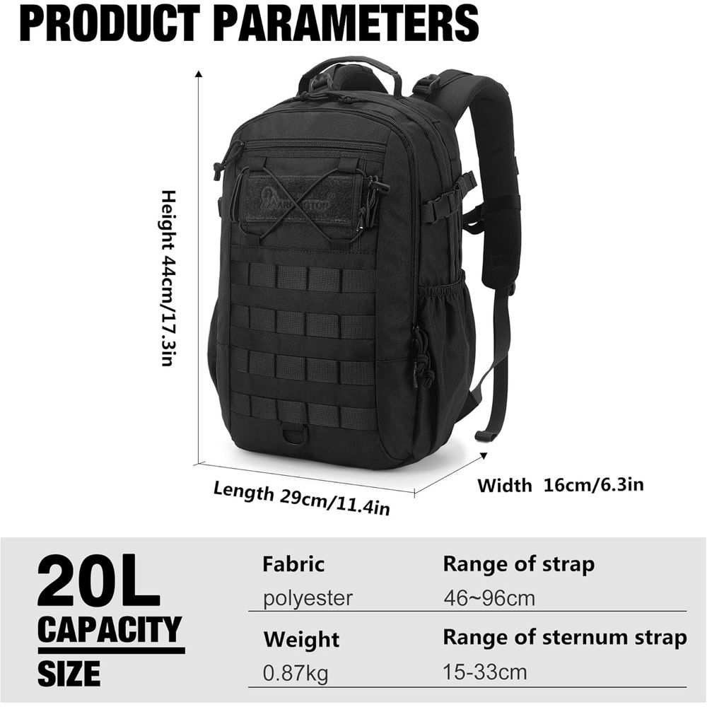 Military-Grade 20L Tactical Ba - Edc Carry Backpack recensie en prijs