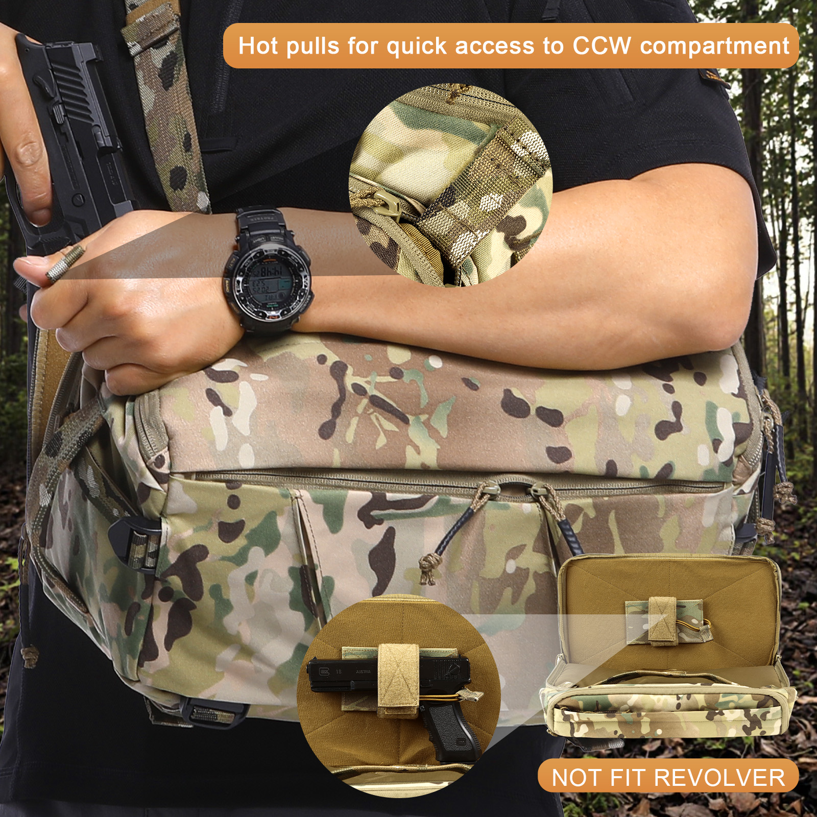 VOTAGOO 13L Tactical Sling Bag - Edc Concealed Carry Sling Bag recensie en prijs