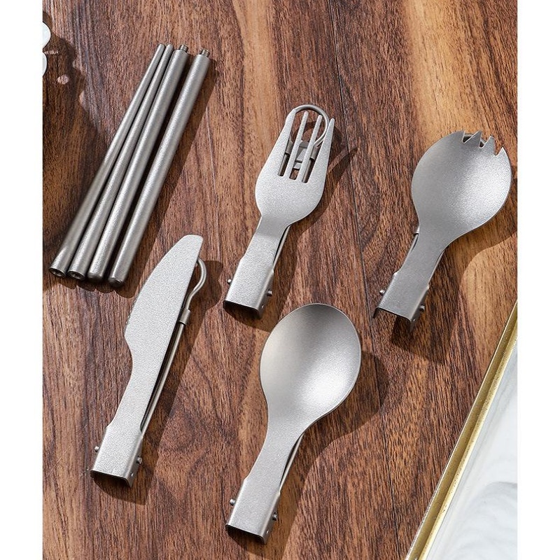Titanium Foldable Utensil Set  - Edc Everyday Carry Knives recensie en prijs
